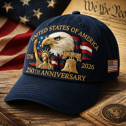 🗽Eagle & Liberty – United States 250th Anniversary Printed Hat🦅(Breathable & Lightweight Comfort & Unisex Fit)