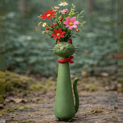 🔥 😻Handcrafted & Hand-Painted Quirky Ceramic Cat Vase