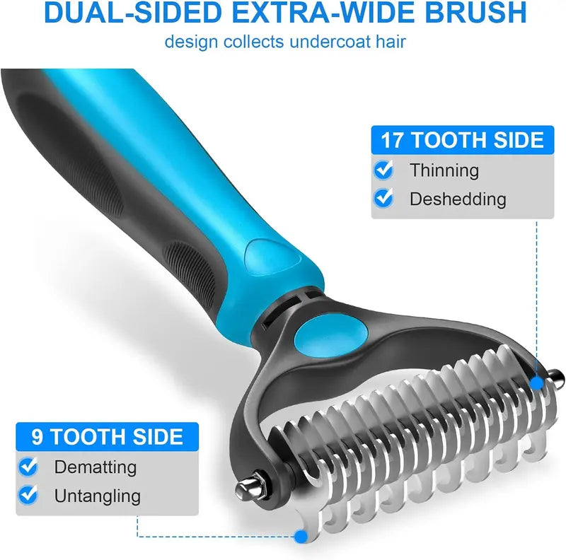🐾 FLASH SALE: 50% OFF! ✨🐶 Double-Sided Deshedding Pet Brush🐶