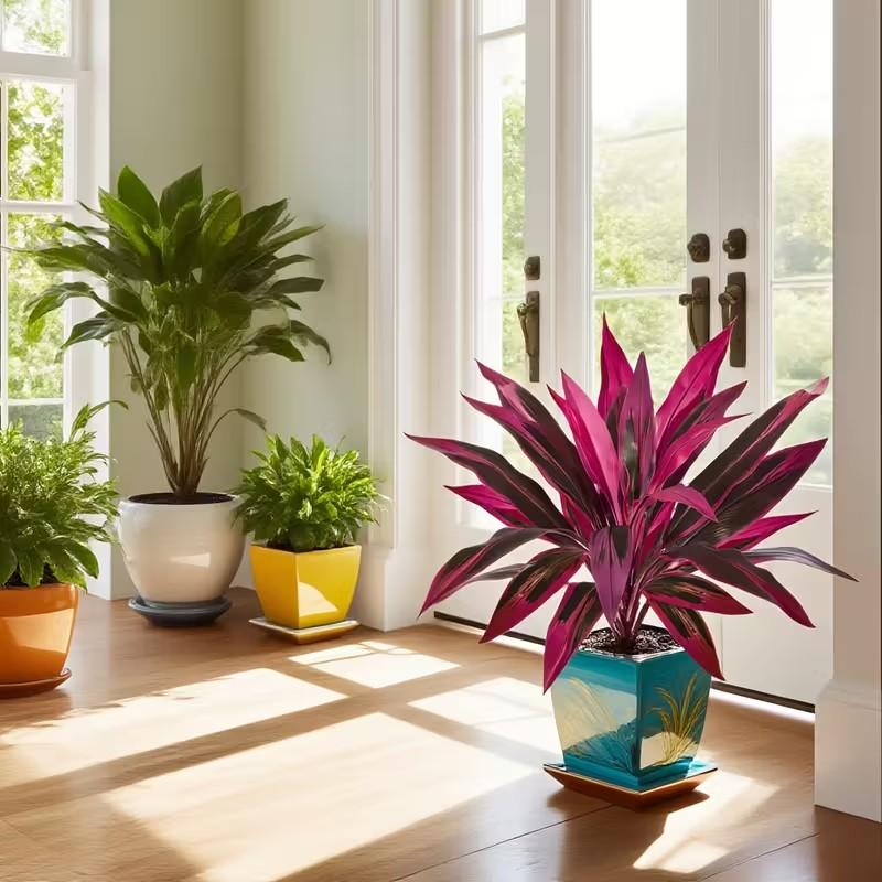 🌸 Realistic Artificial Boston Fern & Dragon's Blood Tree Plants