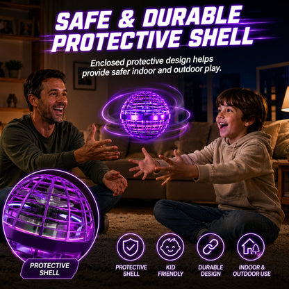 🌟🛸 Boomerang Flying Orb Toy, Hand-Controlled Hover Ball with LED Lights
