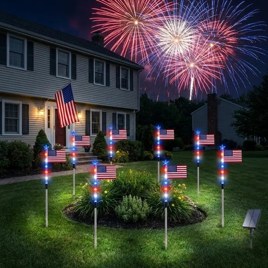 🇺🇸✨8 Solar American Flag Pathway Lights for 250th Independence Celebration