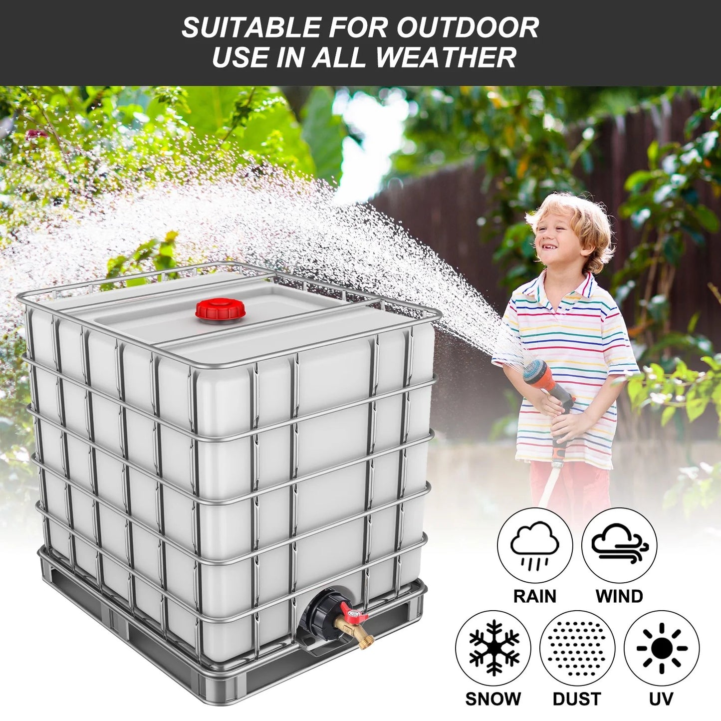 🔥LAST DAY 49% OFF - 🛠️💧275-330 Gallon IBC Tote Tank Adapter - 2.44" Fine Thread, 1/2" NPT × 3/4" GHT Male Fittings with Garden Hose Quick Connector
