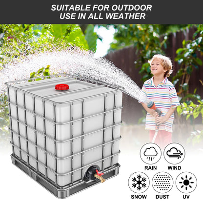 🔥LAST DAY 49% OFF - 🛠️💧275-330 Gallon IBC Tote Tank Adapter - 2.44" Fine Thread, 1/2" NPT × 3/4" GHT Male Fittings with Garden Hose Quick Connector