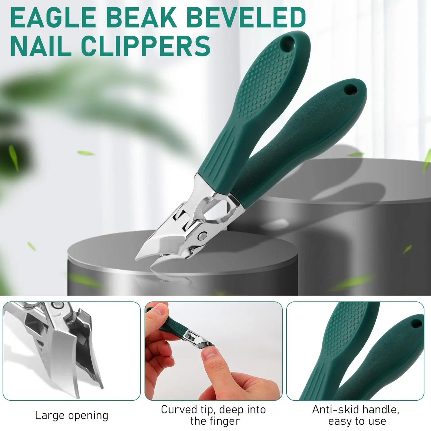 🔥Last Day Sale - Eagle Beak Angled Nail Clippers 3-Piece Set