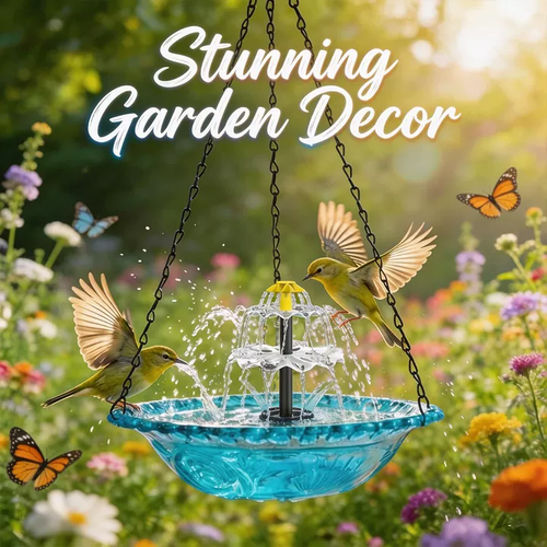 ✨Special Offer Today Only! 🐦 Solar Cascade Hanging Bird Bath Fountain
