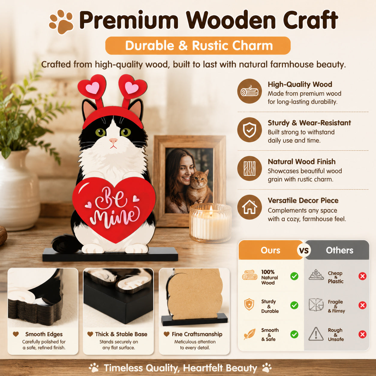 ✨Cute Animal-Themed Wooden Desktop Ornaments 🐱🐶