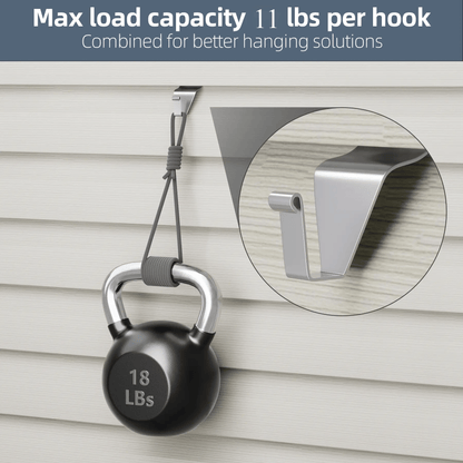 🏠Vinyl Siding Hooks 10 Pack | No Drill Traceless Stainless Steel Outdoor Hanger