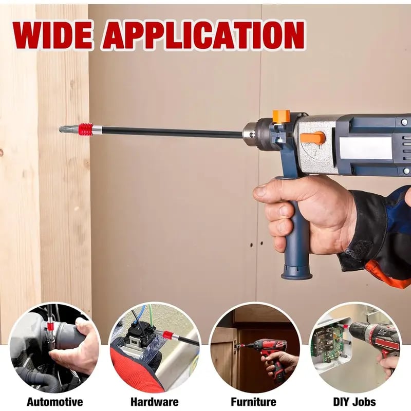 🔥LAST DAY 49% OFF 🛠️Drill Bit Extension 2/4/6/12'', Magnetic Bit Holder 4 Pcs, Drill Extension Bit Holder 1/4'' Hex