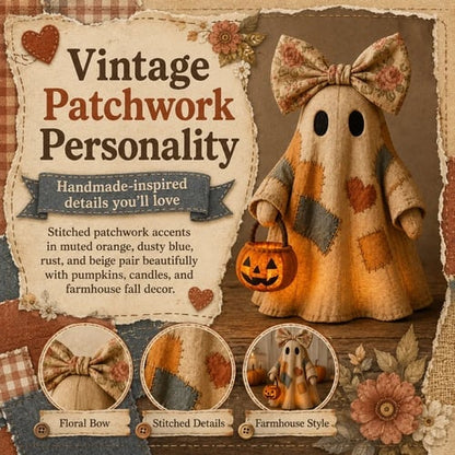 👻✨Lighted Vintage Patchwork Ghost