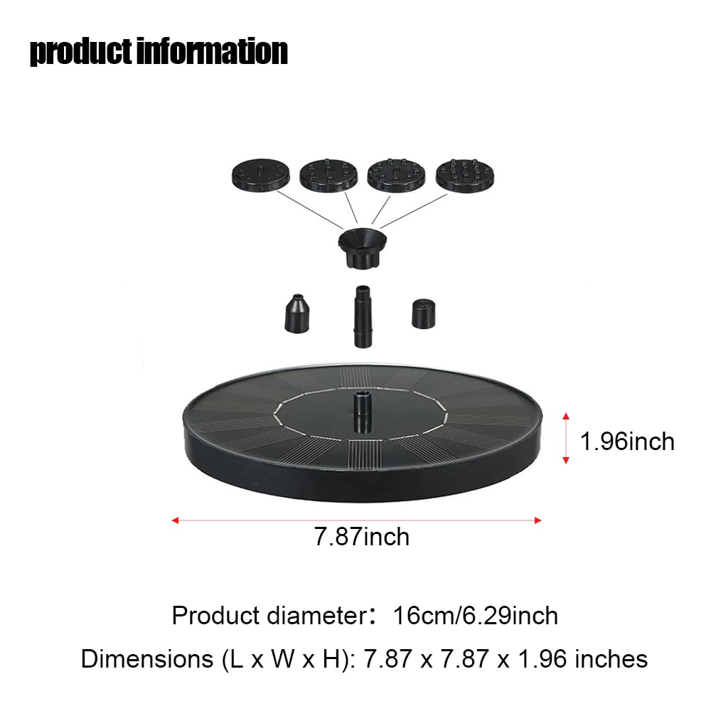 🌞 Solar Bird Bath Fountain Pump