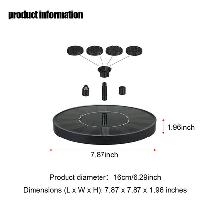 🌞 Solar Bird Bath Fountain Pump