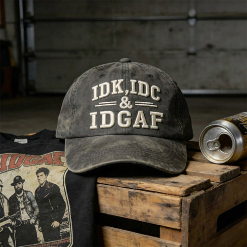 IDK, IDC, IDGAF 😮‍💨Adjustable Vintage Washed Baseball Cap | Your No-Fuss Daily Staple, Perfect Gift For Dad & Husband🎁