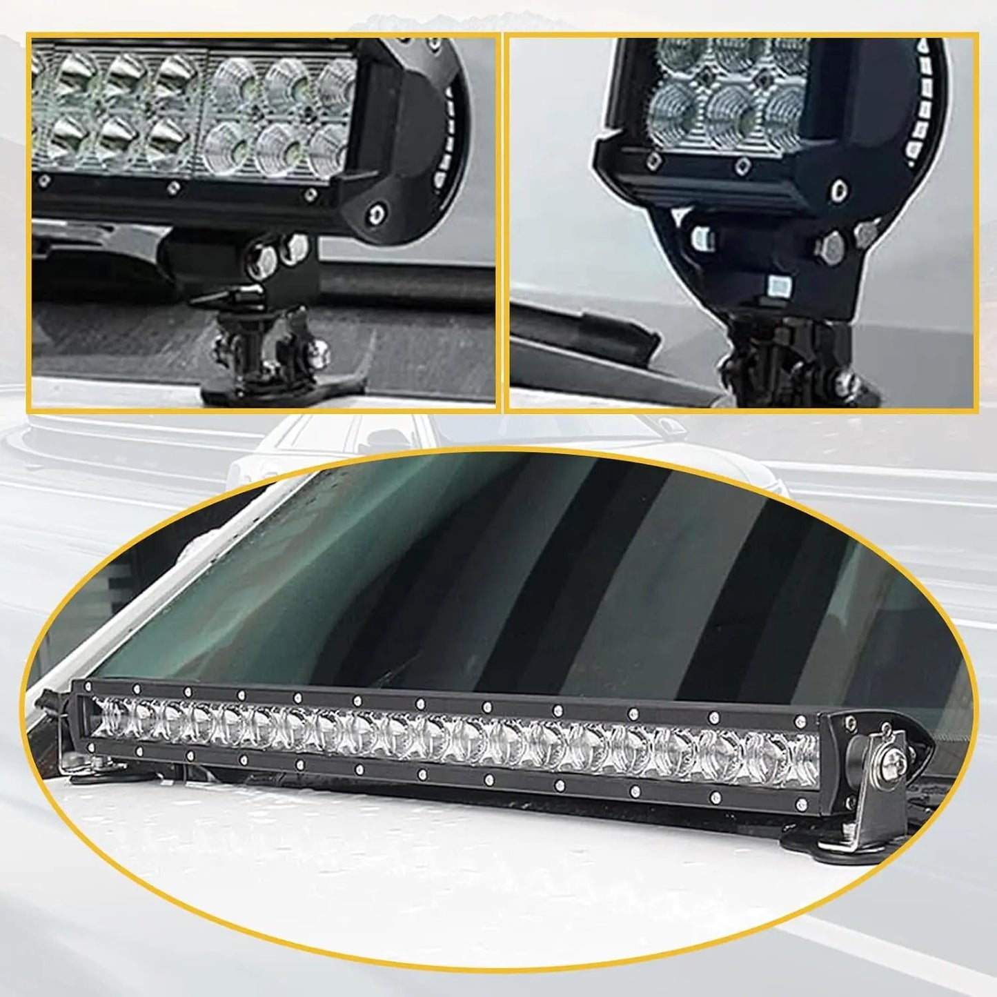 🔥LAST DAY 49% OFF - 🛠️🚗2PCS Universal Hood LED Light Bar Mounting Brackets