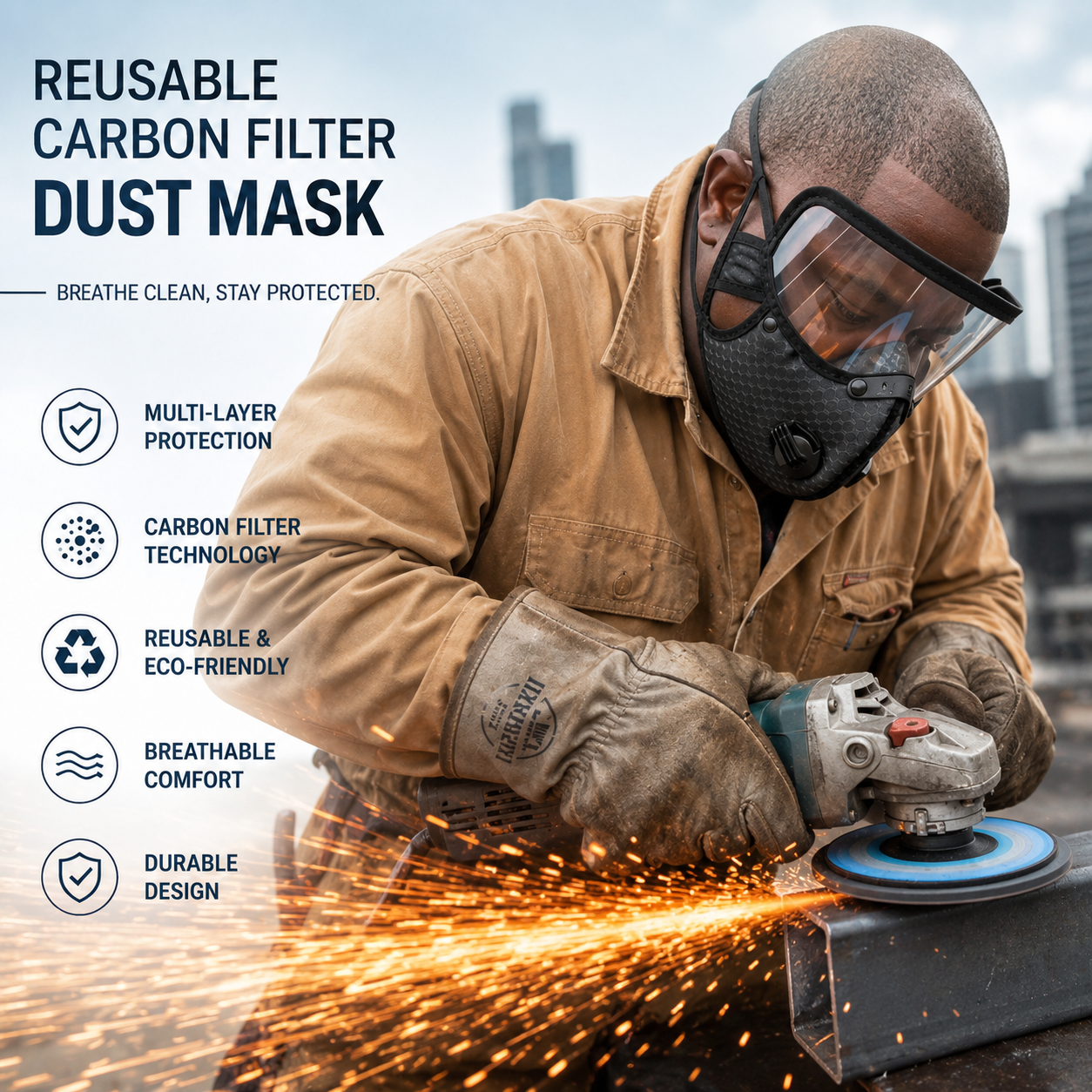 🔥LAST DAY 50% OFF - 💖Reusable Carbon Filter Dust Mask – Built for Active Lifestyles