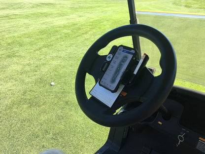 🔥Hot Sale 49% off - 🌟⛳ Clip-On Phone Holder for Golf Cart Steering Wheel – Quick Install & Firm Grip