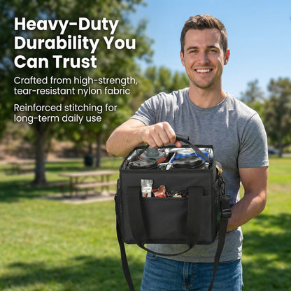 ☕Reusable Drink Carrier with Handle – Tip-Resistant 4 Cup Carrier with Shoulder Strap