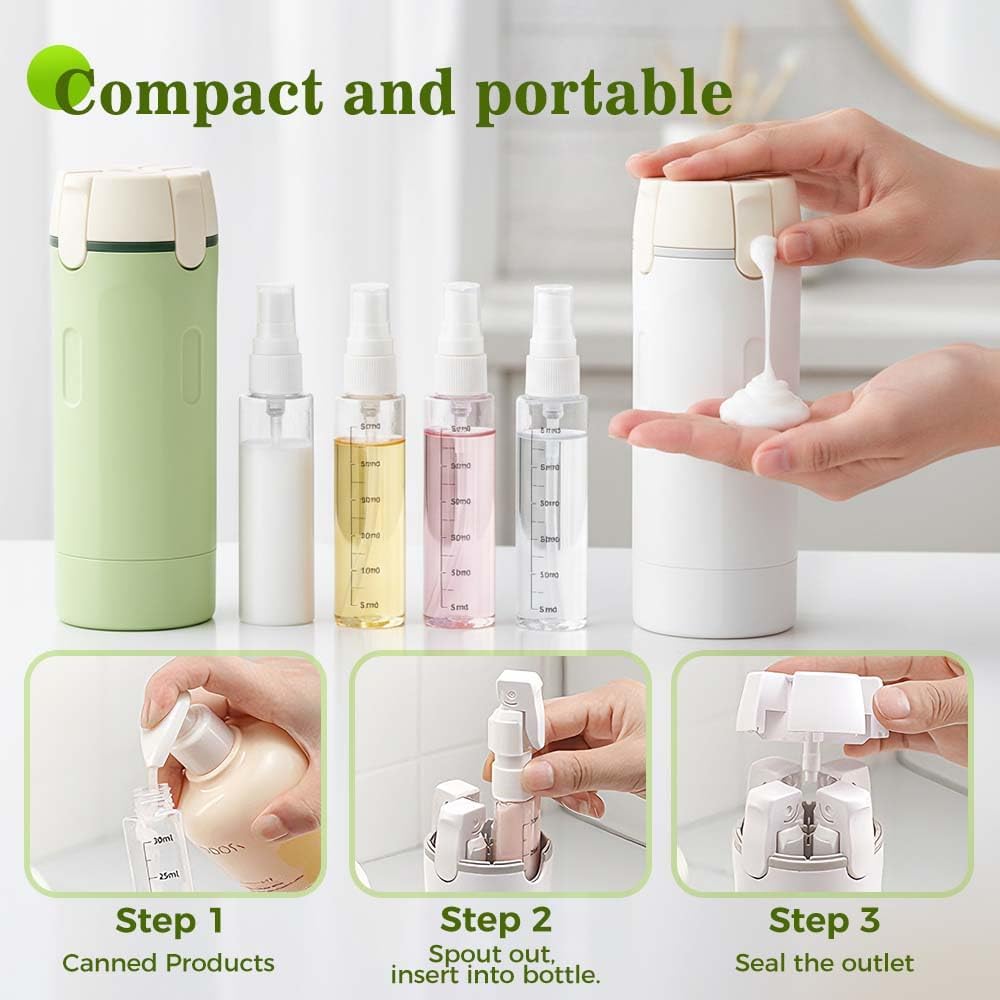 ✈️🧴The Ultimate 4-in-1 Travel Companion: Your Entire Vanity in One Bottle