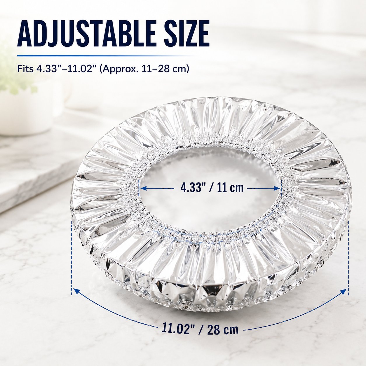 🍽️Universal Stretchable Aluminum Food Covers – Reusable Microwave-Safe Lids