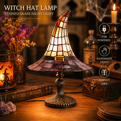 🧙‍♀️✨Stained Glass Witch Hat Lamp