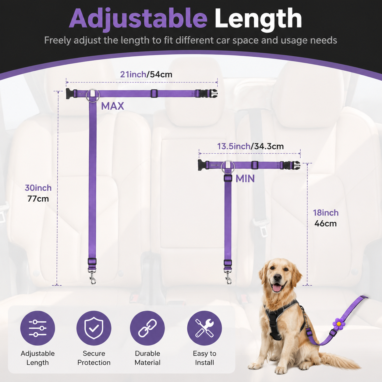 🔥BUY 1 GET 1 FREE 🎁2-in-1 Dog Car Seat Belt & Walking Leash