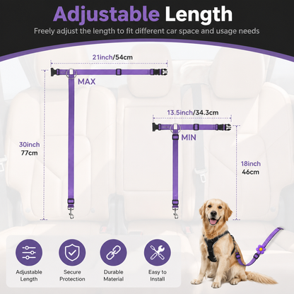 🔥BUY 1 GET 1 FREE 🎁2-in-1 Dog Car Seat Belt & Walking Leash