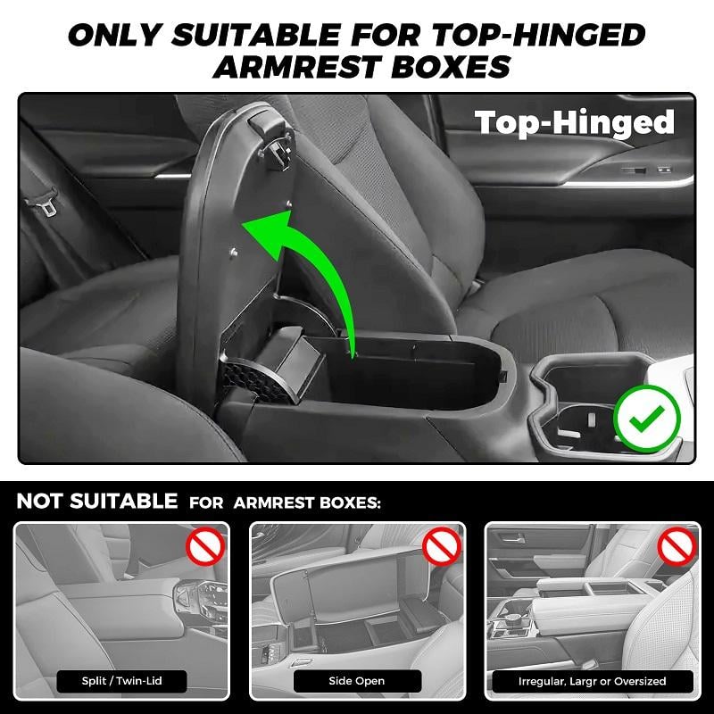 🚗 5-in-1 Luxury Car Center Console Organizer - Universal Fit Armrest Mat & Storage