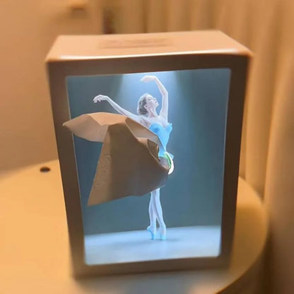 Ballet Dancer Tissue Box with Light Rectangular Creative Decorative Cover