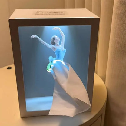 Ballet Dancer Tissue Box with Light Rectangular Creative Decorative Cover