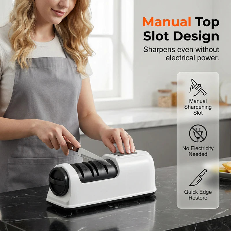 🔥3-Stage Electric & Manual Knife Sharpener