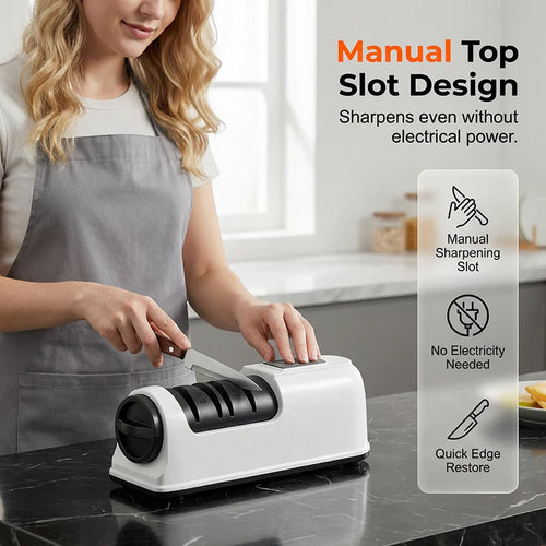 🔥3-Stage Electric & Manual Knife Sharpener